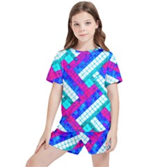 Pop Art Mosaic Kids  Tee And Sports Shorts Set by essentialimage365