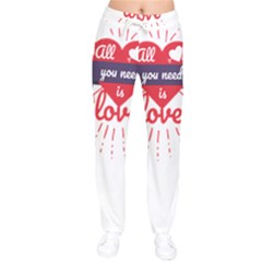 All You Need Is Love Women Velvet Drawstring Pants by DinzDas