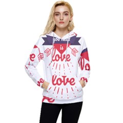 All You Need Is Love Women s Lightweight Drawstring Hoodie by DinzDas