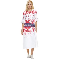 All You Need Is Love Double Cuff Midi Dress by DinzDas