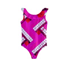 Pop Art Mosaic Kids  Frill Swimsuit by essentialimage365