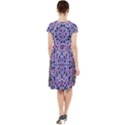 Digital Painting Drawing Of Flower Power Cap Sleeve Midi Dress View2