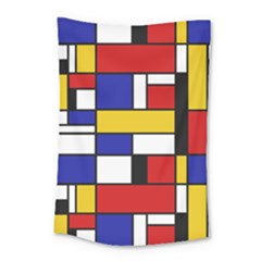 Stripes And Colors Textile Pattern Retro Small Tapestry by DinzDas