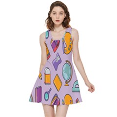 Back To School And Schools Out Kids Pattern Inside Out Reversible Sleeveless Dress by DinzDas