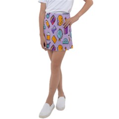 Back To School And Schools Out Kids Pattern Kids  Tennis Skirt by DinzDas