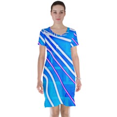 Pop Art Neon Wall Short Sleeve Nightdress by essentialimage365