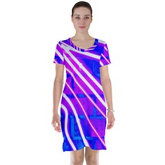 Pop Art Neon Wall Short Sleeve Nightdress by essentialimage365