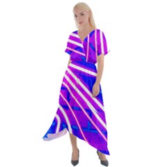 Pop Art Neon Wall Cross Front Sharkbite Hem Maxi Dress by essentialimage365