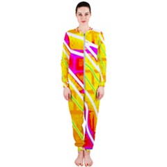 Pop Art Neon Wall Onepiece Jumpsuit (ladies)  by essentialimage365