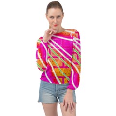 Pop Art Neon Wall Banded Bottom Chiffon Top by essentialimage365