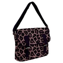 Realistic Leopard Fur Pattern, Brown, Black Spots Buckle Messenger Bag by Casemiro