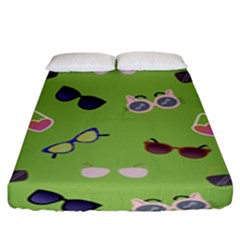 Sunglasses Funny Fitted Sheet (king Size) by SychEva