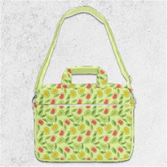 Vector Fruits Pattern, Pastel Colors, Yellow Background Macbook Pro Shoulder Laptop Bag  by Casemiro