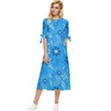 Folk flowers art pattern Floral  surface design  Seamless pattern Bow Sleeve Chiffon Midi Dress View1