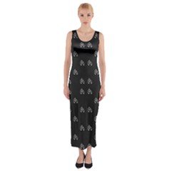 Bicycle Signal Street Motif Print Pattern Fitted Maxi Dress by dflcprintsclothing