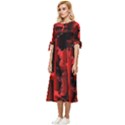 Red Light Bow Sleeve Chiffon Midi Dress View2