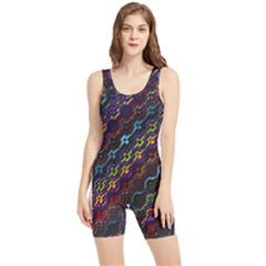 Dark Multicolored Mosaic Pattern Women s Wrestling Singlet by dflcprintsclothing