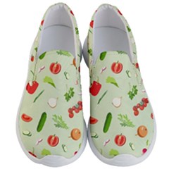 Seamless Pattern With Vegetables  Delicious Vegetables Men s Lightweight Slip Ons by SychEva