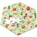 Seamless Pattern With Vegetables  Delicious Vegetables Wooden Puzzle Hexagon View3