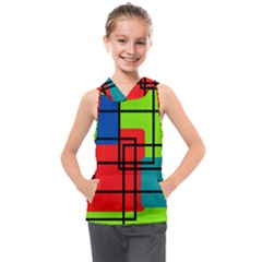 Colorful Rectangle Boxes Kids  Sleeveless Hoodie by Magicworlddreamarts1