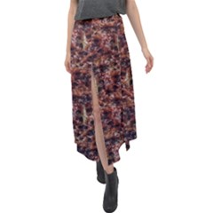 Warm Abstract Surface Print Velour Split Maxi Skirt by dflcprintsclothing