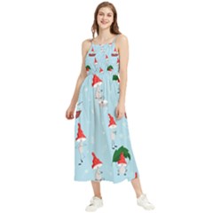 Funny Mushrooms Go About Their Business Boho Sleeveless Summer Dress by SychEva