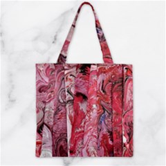 Pink Marbling Collage Zipper Grocery Tote Bag by kaleidomarblingart