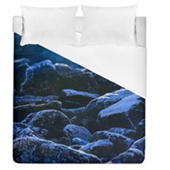 Big Rocks Illuminated By Sunlight Print Duvet Cover (queen Size) by dflcprintsclothing