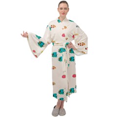 Underwater World Maxi Velour Kimono by SychEva