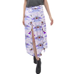 Love To The Flowers In A Beautiful Habitat Velour Split Maxi Skirt by pepitasart