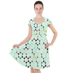 Molecules Cap Sleeve Midi Dress by sonyawrites