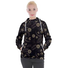 Folk Flowers Pattern  Women s Hooded Pullover by Eskimos