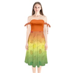 Plant Science Shoulder Tie Bardot Midi Dress by sonyawrites