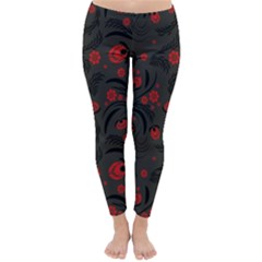 Folk Flowers Pattern Floral Surface Design Classic Winter Leggings by Eskimos