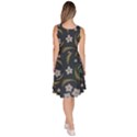 Folk flowers pattern Floral surface design Knee Length Skater Dress With Pockets View4