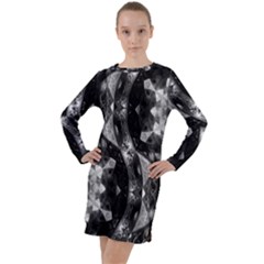 Gemini Mandala Long Sleeve Hoodie Dress by MRNStudios