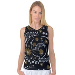 Folk Flowers Pattern Women s Basketball Tank Top by Eskimos