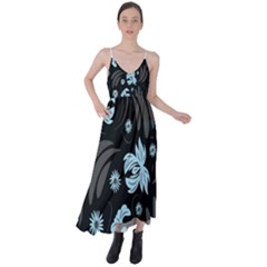 Folk Flowers Pattern Tie Back Maxi Dress by Eskimos