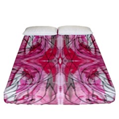 Magenta Marbling Symmetry Fitted Sheet (california King Size) by kaleidomarblingart