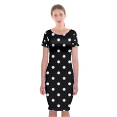 1950 Black White Dots Classic Short Sleeve Midi Dress by SomethingForEveryone