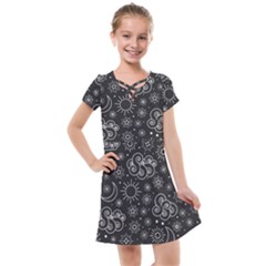 Dark Moon And Stars Kids  Cross Web Dress by AnkouArts