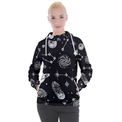 Dark Stars And Planets Women s Hooded Pullover by AnkouArts