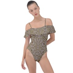 Pearls With A Beautiful Luster And A Star Of Pearls Frill Detail One Piece Swimsuit by pepitasart