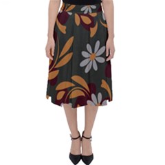 Folk Flowers Pattern Floral Surface Design Classic Midi Skirt by Eskimos