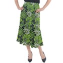 Green Floral Bohemian Vintage Midi Mermaid Skirt View1