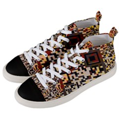 Root Humanity Bar And Qr Code Flash Orange And Purple Men s Mid-top Canvas Sneakers by WetdryvacsLair