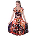 Root Humanity Bar And Qr Code in Flash Orange and Purple Cap Sleeve Wrap Front Dress View1