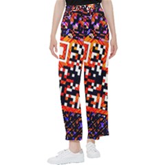 Root Humanity Bar And Qr Code In Flash Orange And Purple Women s Pants  by WetdryvacsLair