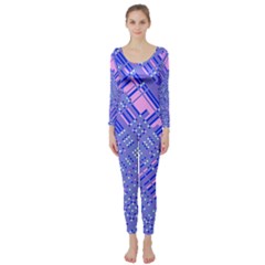 Root Humanity Barcode Purple Pink And Galuboi Long Sleeve Catsuit by WetdryvacsLair