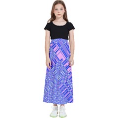 Root Humanity Barcode Purple Pink And Galuboi Kids  Flared Maxi Skirt by WetdryvacsLair